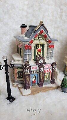 Large Christmas Village Houses People And Trees Lot Ceramic No Light Cords