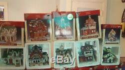 Large Collection Lot Of Lemax Christmas Village Houses Amazing Condition