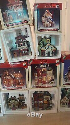 Large Collection Lot Of Vintage Lemax Christmas Village Houses