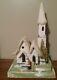 Large Japan Christmas Cardboard Putz Church With Santa 11 Tall