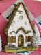 Large Mossy Birch Bark Christmas Cottage Paper Mache Lighted House