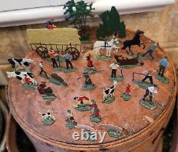 Lead Figures Heinrichsen Christmas Village GERMANY Hand Painted Antique 1920s