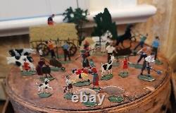 Lead Figures Heinrichsen Christmas Village GERMANY Hand Painted Antique 1920s