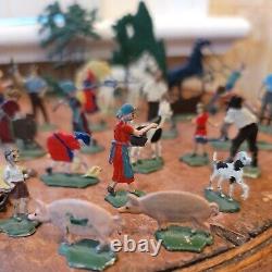 Lead Figures Heinrichsen Christmas Village GERMANY Hand Painted Antique 1920s