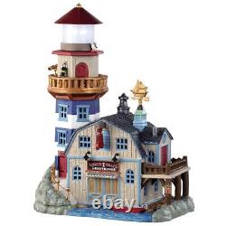 Lemax 2019 Lobster Shack Lighthouse Plymouth Corners #95484 Rotating Beacon Rare