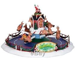 Lemax Animated REINDEER ON HOLIDAY Christmas Carnival Ride with Music & Voices