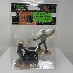 Lemax Bullwhip Ghoul and Gatling Gun Ghoul Spooky Town NEW Retired Limited Ed