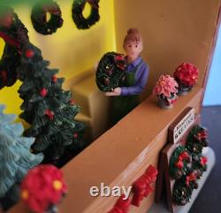 Lemax CHRISTMAS MARKET Booths Candle Garden Yarn Knit Crochet (Lit) Set of 3 NEW