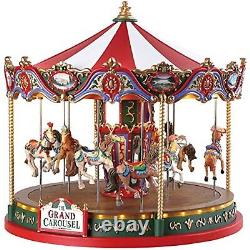 Lemax Caddington Christmas Village Carnival THE GRAND CAROUSEL & Adapter 84349