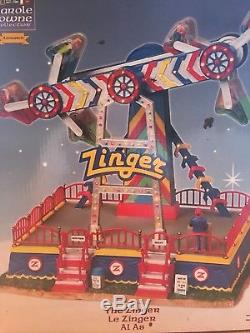 Lemax Carole Town THE ZINGER Carnival Space Ride Animated Lights Sound RETIRED