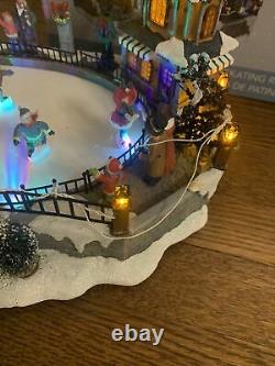 Lemax Carole Towne Lawley Village Skating Rink Animated Christmas RARE READ