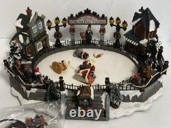 Lemax Carole Towne Lawley Village Skating Rink -Excellent -Christmas