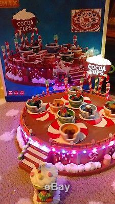 Lemax Christmas Musical Spinning Cocoa Cups Carnival Ride NIB