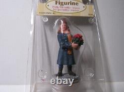 Lemax Christmas Village Figurine Lady with Pretty Poinsettia Flowers 2005
