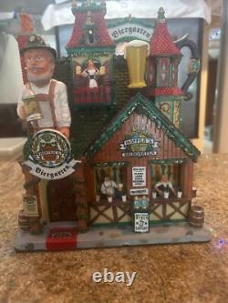 Lemax Essex Street Facade Hoffer's Biergarten Hanging Wall Setting #25413