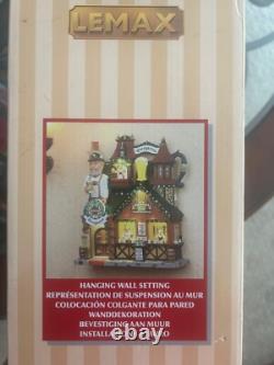 Lemax Essex Street Facade Hoffer's Biergarten Hanging Wall Setting #25413