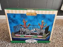 Lemax HTF Zebra Family Cage Enclosure City Zoo Released 2009 Retired 2013