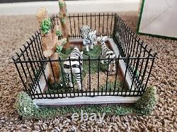 Lemax HTF Zebra Family Cage Enclosure City Zoo Released 2009 Retired 2013
