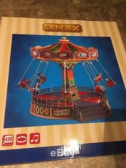 Lemax Holiday Village The Sky Swing Sights & Sounds Carnival Ride-Train-Village