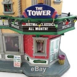 Lemax Signature Collection Tower Movie Theater Christmas Lighted Sounds Building