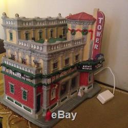 Lemax Signature The Tower Movie Theater Christmas Village, Needs Adapter