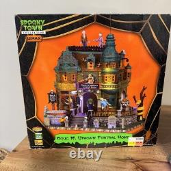 Lemax Spooky Town Collection Doug M. Upagain Funeral Home 2010 Halloween WORKS
