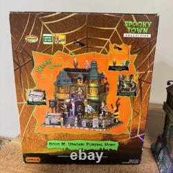 Lemax Spooky Town Collection Doug M. Upagain Funeral Home 2010 Halloween WORKS