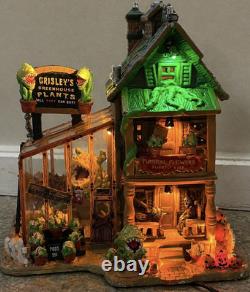 Lemax Spooky Town Grisley's Greenhouse LIGHTS WORK/ NO SOUND/ MISSING 2 PIECES