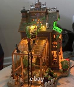 Lemax Spooky Town Grisley's Greenhouse LIGHTS WORK/ NO SOUND/ MISSING 2 PIECES