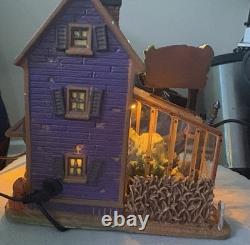 Lemax Spooky Town Grisley's Greenhouse LIGHTS WORK/ NO SOUND/ MISSING 2 PIECES