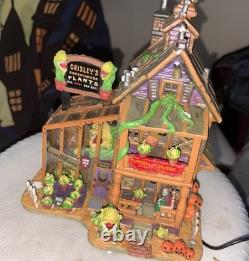 Lemax Spooky Town Grisley's Greenhouse LIGHTS WORK/ NO SOUND/ MISSING 2 PIECES