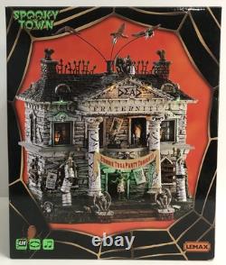 Lemax Spooky Town Halloween DEAD FRATERNITY #75171 RARE Works VIDEO Read