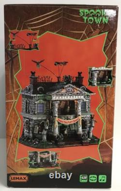 Lemax Spooky Town Halloween DEAD FRATERNITY #75171 RARE Works VIDEO Read