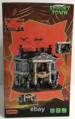 Lemax Spooky Town Halloween DEAD FRATERNITY #75171 RARE Works VIDEO Read