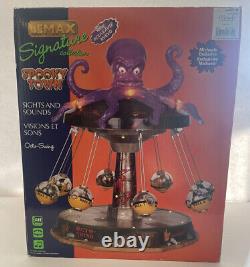 Lemax Spooky Town Halloween Octo-swing Carnival Ride Lights Sound Motion