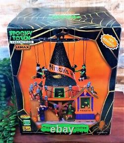 Lemax Spooky Town Halloween Witch's Hat Animated Musical Carnival Ride VIDEO HTF