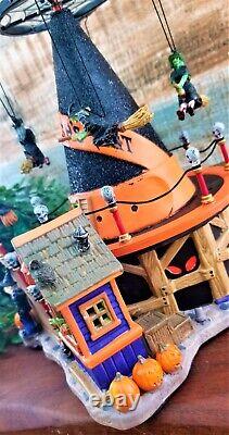 Lemax Spooky Town Halloween Witch's Hat Animated Musical Carnival Ride VIDEO HTF