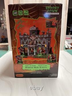 Lemax Spooky Town Horror High School Animated Lights Sounds With Original Box