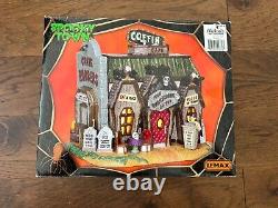 Lemax Spooky Town Instant Village Lot of 4 Lighted Buildings all CIB with bulbs