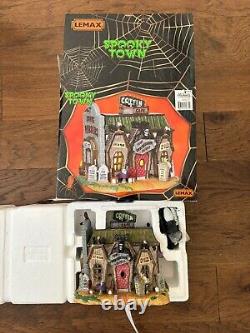 Lemax Spooky Town Instant Village Lot of 4 Lighted Buildings all CIB with bulbs