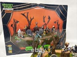 Lemax Spooky Town Monster Motorcycle Rally Retired 2010 #04173 New Damaged Box
