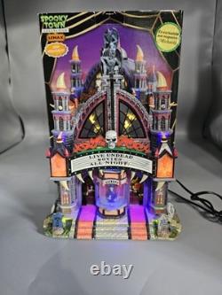 Lemax Spooky Town Mortis Theater Lighted & Animated Building Tested! See Video