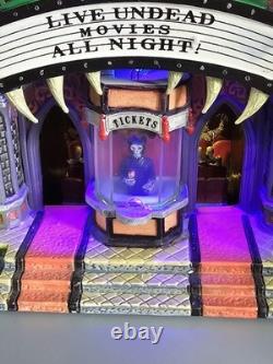Lemax Spooky Town Mortis Theater Lighted & Animated Building Tested! See Video