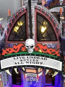 Lemax Spooky Town Mortis Theater Lighted & Animated Building Tested! See Video