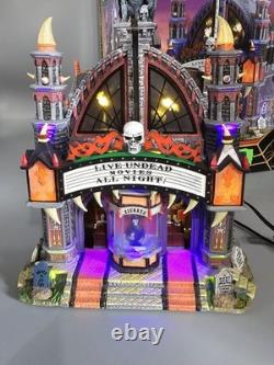 Lemax Spooky Town Mortis Theater Lighted & Animated Building Tested! See Video