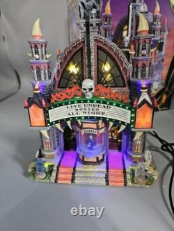 Lemax Spooky Town Mortis Theater Lighted & Animated Building Tested! See Video