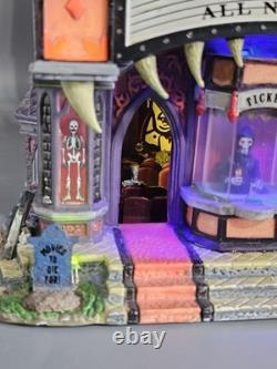 Lemax Spooky Town Mortis Theater Lighted & Animated Building Tested! See Video