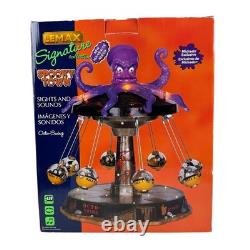 Lemax Spooky Town Octo-Swing Animated Carnival Ride Box & Adapter Lights Sound