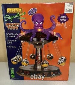 Lemax Spooky Town Octo-Swing Lights & Sound Carnival Ride 14379 Working