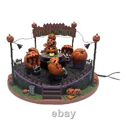 Lemax Spooky Town Pumpkin Tilt-n-Hurl Lights & Animated Read